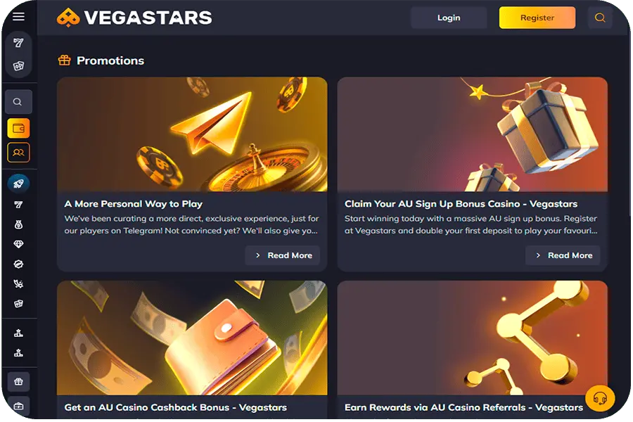 Vegastars Bonuses